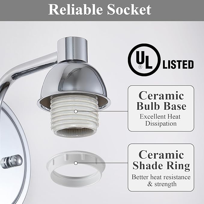 Polished Chrome Milk Glass Wall Sconces, 1 Pack Hardwired Indoor Wall Light Fixtures for Living Room, Hallway, Bedroom, Ceramic E26 Sockets (Bulbs Not Included)