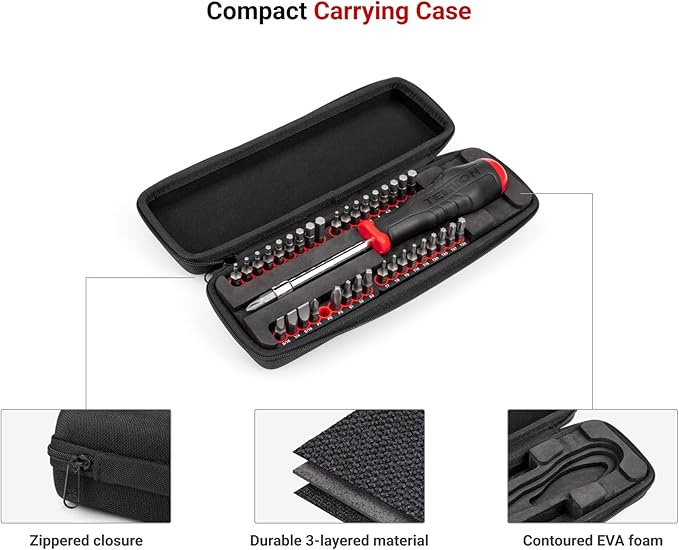 TEKTON 1/4 Inch Bit Driver and Bit Set with Case, 37-Piece | DBH93101