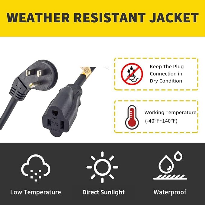 3 Pack Flat Plug Indoor Extension Cord, UL Certified, 16 Gauge 1FT Black 3 Prong Heavy Duty, 16/3 SJTW 13A Power Cord for Lights, Appliances, Home