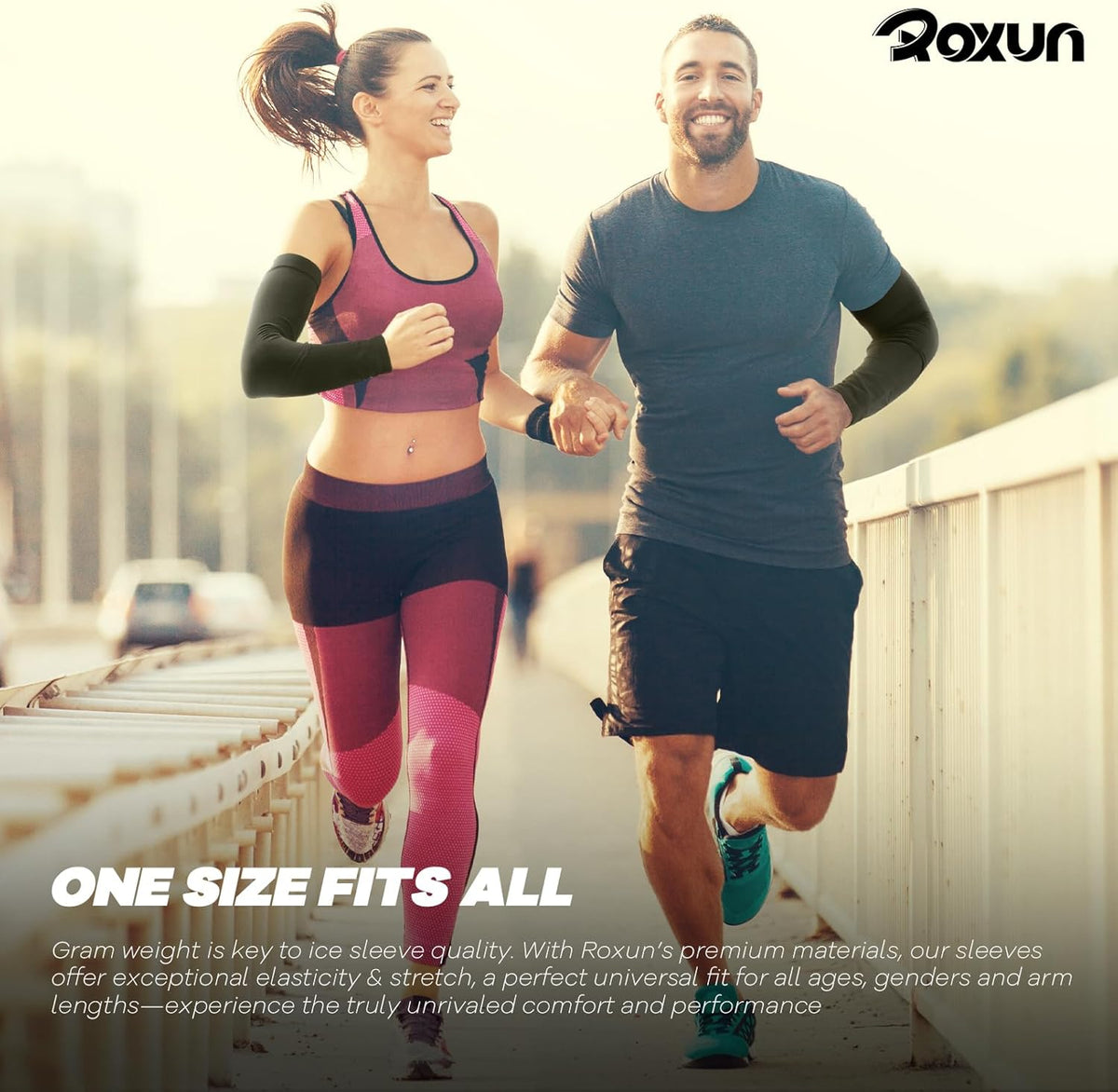 ROXUN Cooling Arm Sleeves - UV Sun Protection & Sports Compression for Men/Women