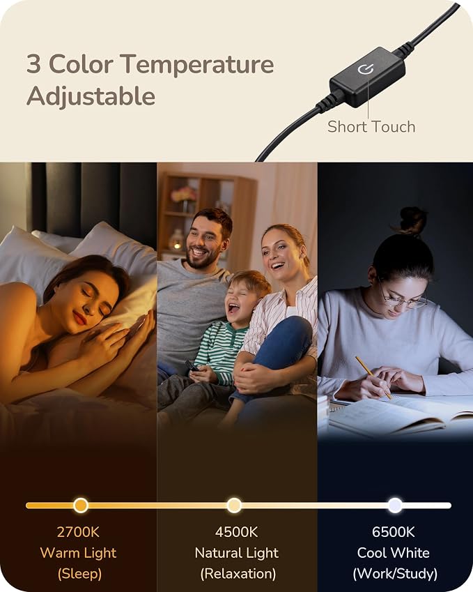 EDISHINE Upgraded LED Table Lamp, Stepless Dimmable Bedside Lamp with 3 Color Temperature, Modern Nightstand Lamp, Desk Lamp for Bedroom, Living Room, Corner, Gift, Metal Finish, Silver, 6W | 3 Color Temperature, Stepless Dimmable, 6W, Metal Finish, Sl...
