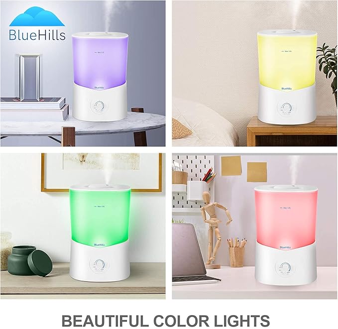 BlueHills Premium Set of Two Large 3000 ML and 2000 ML XL Essential Oil Diffusers Humidifier Combo for Large Room Home with Décor LED Lights Great Gift – Value Pack of White
