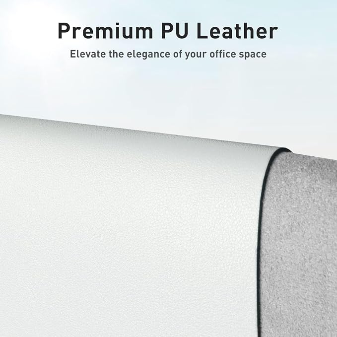 Aothia Leather Desk Pad Protector, Large Mouse Pad, Office Mat, Non-Slip PU Leather Blotter, Laptop Desk Pad, Waterproof Writing Pad for Office and Home (Barely Grey, 23.6" x 13.7")