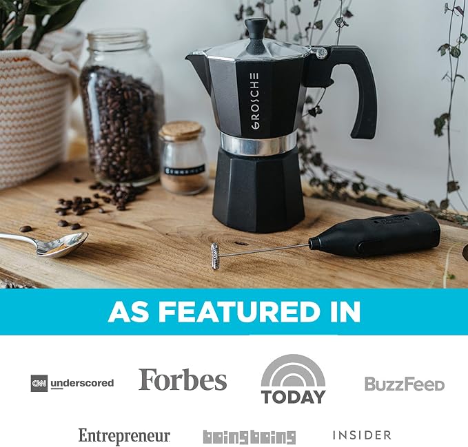 GROSCHE Milano Stovetop Espresso Maker Moka Pot 3 espresso Cup - 5 oz, Black - Cuban Coffee Maker Stove top coffee maker Moka Italian espresso greca coffee maker brewer percolator | Cuban Coffee Maker And Italian Moka Pot For Stovetop Espresso; For Gas...