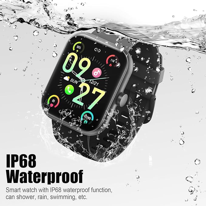 Smart Watch for Men Women (Answer/Make Call), 1.83" HD Touchscreen Fitness Tracker, 110+ Sport Modes, Fitness Watch with Heart Rate/Sleep Monitor/Step, IP68 Waterproof Smartwatch for Android,Purple