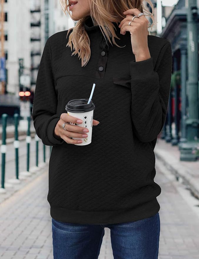 BTFBM Women Fashion Quilted Pattern Lightweight Zipper Long Sleeve Plain Casual Ladies Sweatshirts Pullovers Shirts Tops