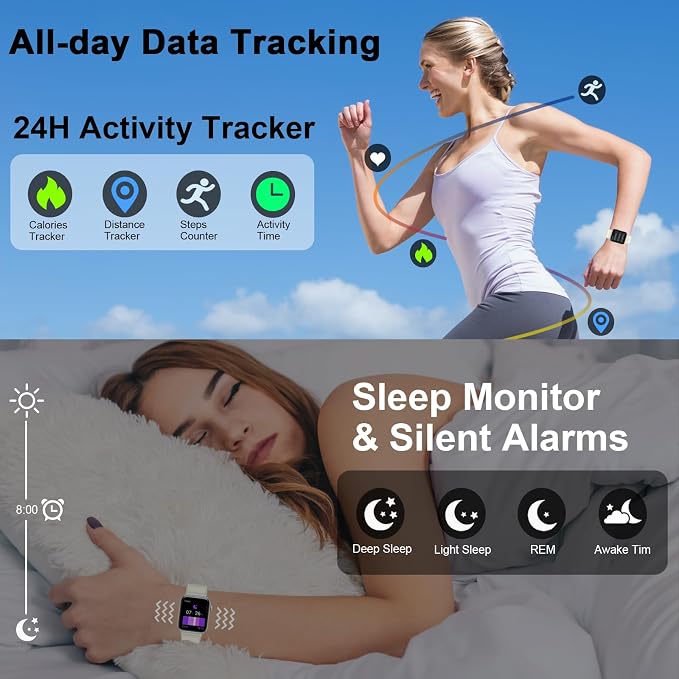 Smart Watch for Women Men (Answer/Make Call), Smartwatch with Heart Rate/Sleep Monitor/Pedometer, 2026 New Fitness Watch IP68 Waterproof, 113+ Sports Modes,Activity Tracker for Android iOS-White