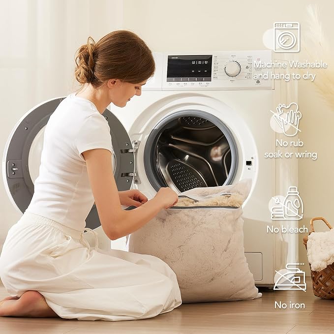 L'AGRATY Faux Rabbit Fur Throw Blanket for Couch, 90'' x 90'', Cream White | Soft Cozy Bubble Fluffy Blanket for Sofa Bed, Thick Warm Plush Fuzzy Throw for Room Home Decor, Luxury Gift for Women Mom