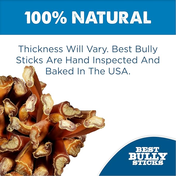 Best Bully Sticks 6 Inch Bully Sticks for Dogs - 5 Count (Pack of 1) - Natural, Easily Digestible, Grass-Fed Beef, Grain and Rawhide Free - Trial Size