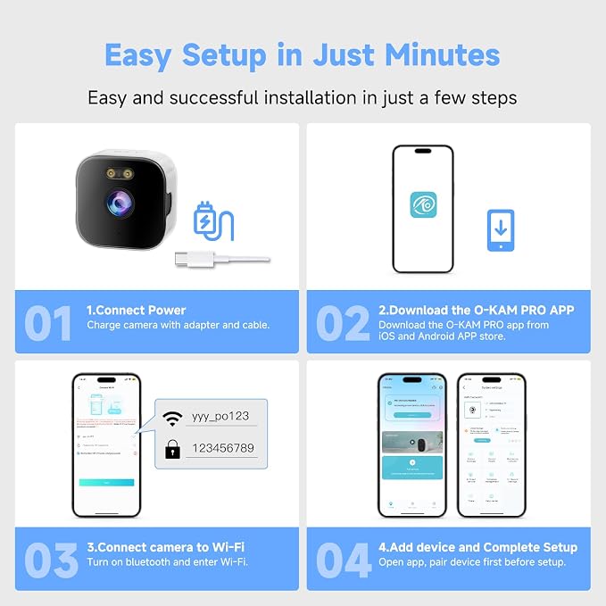 AXB Window Camera for Home Security: 2.4GHz&5GHz WiFi 4K Indoor Camera with Color Night Vision - Smart Motion Detection 24/7 Recording - Easy&Quick Install Includes 2 Multi-Angle Window Mounts