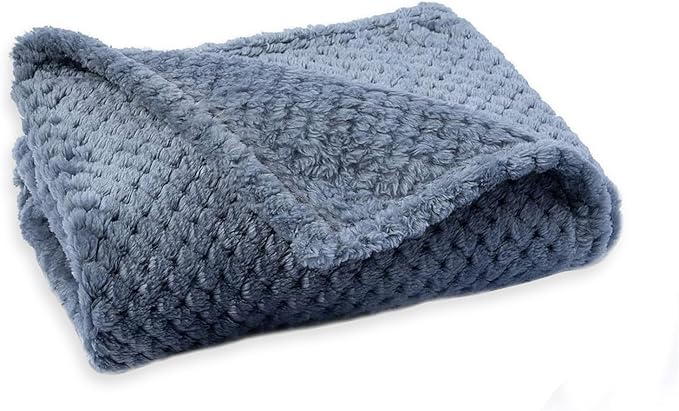Pet Blanket Warm Soft Dog Blankets Washable Cat Throw Blankets Sofa Bed Couch Furniture Protector Cover for Small Medium Large Dogs Cats, Blue, 39" x 63"