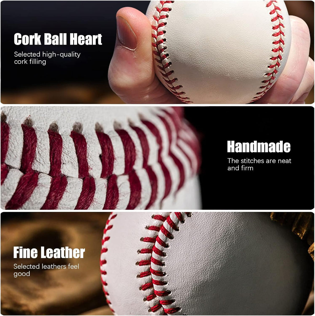 Regine Switzerland 12-Pack Autograph Baseballs - 9-Inch Sports Training Balls for Pitching & Collecting