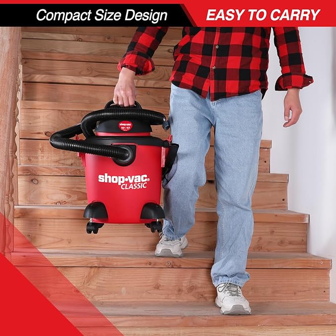 Shop-Vac 5 Gallon 4.5 Peak HP Wet/Dry Vacuum, Portable Heavy-Duty Shop Vacuum 3 in 1 Function with Attachments for House, Garage, Car & Workshop, 5971536