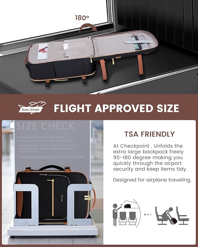 LOVEVOOK 40L Travel Backpack for Women & Men, Airline Approved Carry On Luggage with 3 Packing Cubes, TSA Overnight Bags, Waterproof Personal Item Bag, Weekender Essentials Backpacks fits 17" Laptop