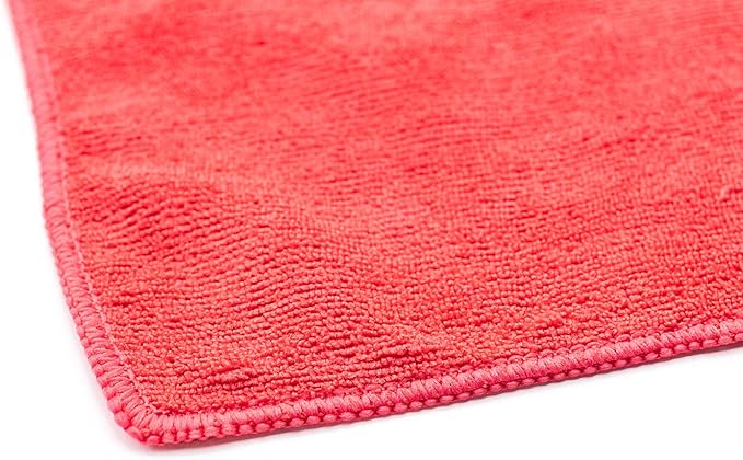 The Rag Company - Sport & Workout Towel - Gym, Exercise, Fitness, Spa, Ultra Soft, Super Absorbent, Fast Drying Premium Microfiber, 320gsm, 16in x 27in, Red (3-Pack)