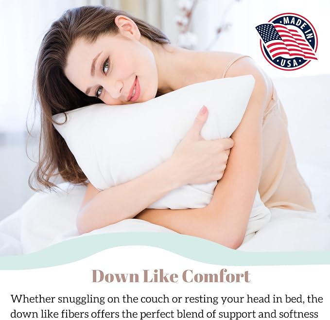 Pillowflex Synthetic Down Pillow Insert 17x27 in - Karate Chop Pillow | Large Rectangle Sham Form, Plush Polyester Cotton Blend, Cloud-Like Comfort, Clump-Resistant Fill, Smooth Elegant Finish