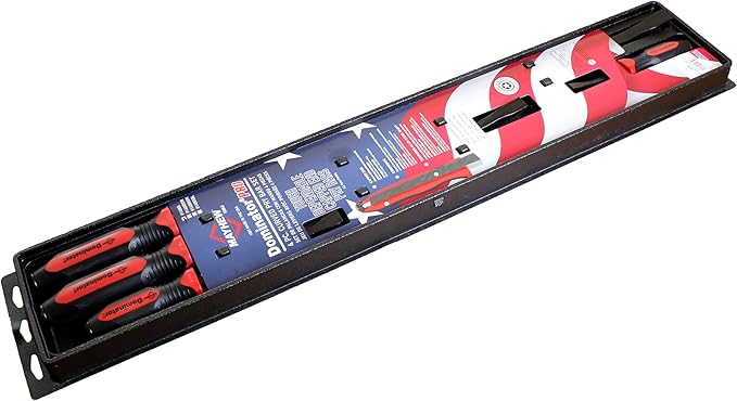 Mayhew Tools 14065 Dominator Pro Pry Bar Set, 8", 12", 25" & 36" Curved Pry Bars, Red