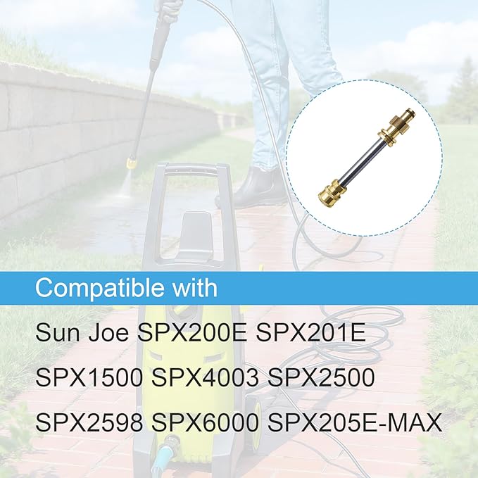 1/4 Inch Quick Connector Pressure Washer Adapter with 5 Color Spray Nozzles, Compatible with Sun Joe SPX200 SPX201E SPX1500 SPX4003 SPX2500 SPX2598 SPX6000 SPX205E-MAX, Suitable for Truper Hila 1600
