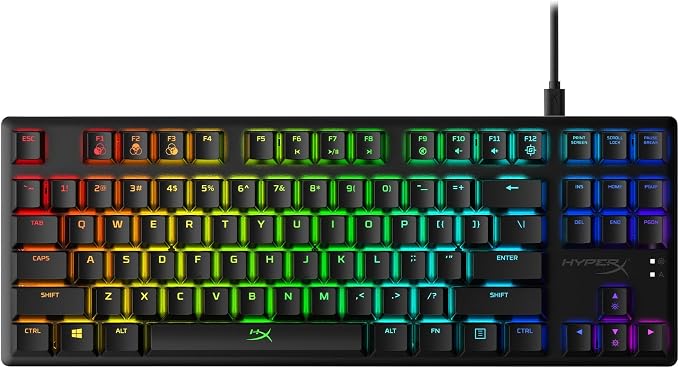 HyperX Alloy Origins Core - Tenkeyless Mechanical Gaming Keyboard, Software Controlled Light & Macro Customization, Compact Form Factor, RGB LED Backlit, Linear HyperX Red Switch,Black