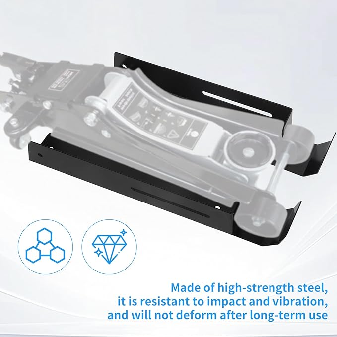 Floor Jack Stand Rack: Mineye Floor Jack Mount Organizer for Enclosed Race Trailer, Truck Hydraulic Trolley Floor Jack Holder, Easily Mount to Your Trailer