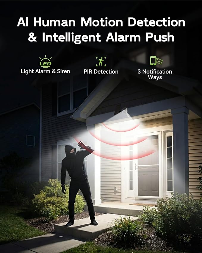 2-Pack 2K 5G Solar Security Cameras Wireless Outdoor for Home | 2-Pack Home Security Camera, 100% Wire-Free Installation, 2-Way Real-Time Talk, Instant App Notifications, All-Weather Usages