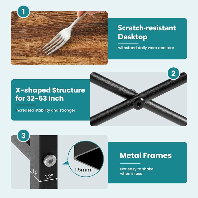OLIXIS 40 Inch Office Desk, Computer Desk, Home Office | Writing Work Study Student, Bedroom Table Small Spaces, Metal Frame Sturdy Durable, Easy Assembly, Modern Rust