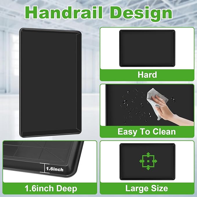 6 Pcs Extra Large Oil Drip Pan for Under Car - 35.4 x 24 x1.6 Inches, Oil Catch Pan Replacement Tray, Hard Plastic Auto Oil Drip Tray to Keep Garage Floor Show Room Driveway Safe and Clean