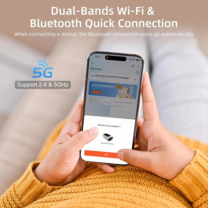 5G WiFi Security Cameras Wireless Outdoor, 5G Security Camera for Home Security, AI Motion Detection, Color Night Vision, SD Card/Cloud Storage, Waterproof, Compatible with Alexa/Google Home