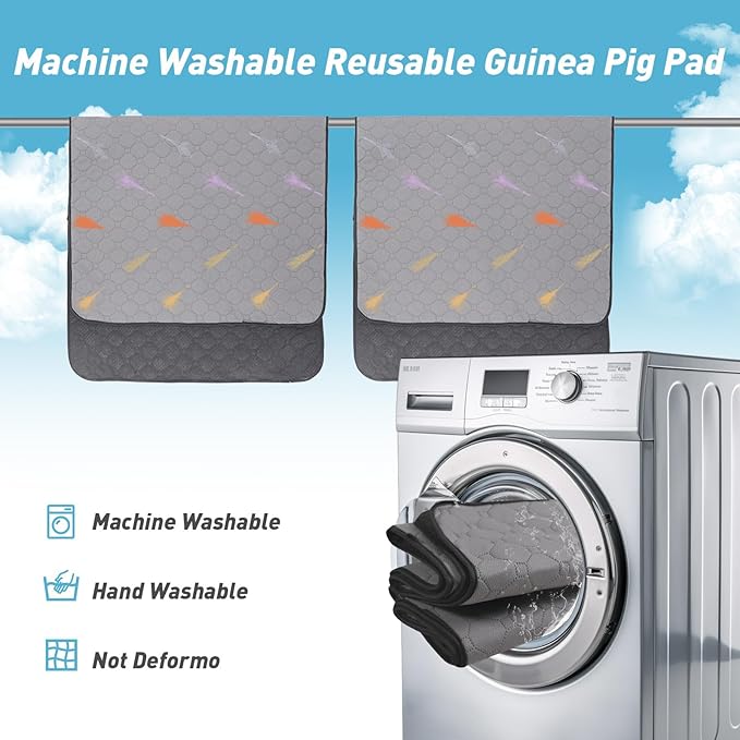 2Pcs Guinea Pig Cage Liners,Guinea Pig Fleece Cage Liners36''X60'' Super Absorbent Washable Pee Pads Reusable for Rabbit Hamster Chinchilla