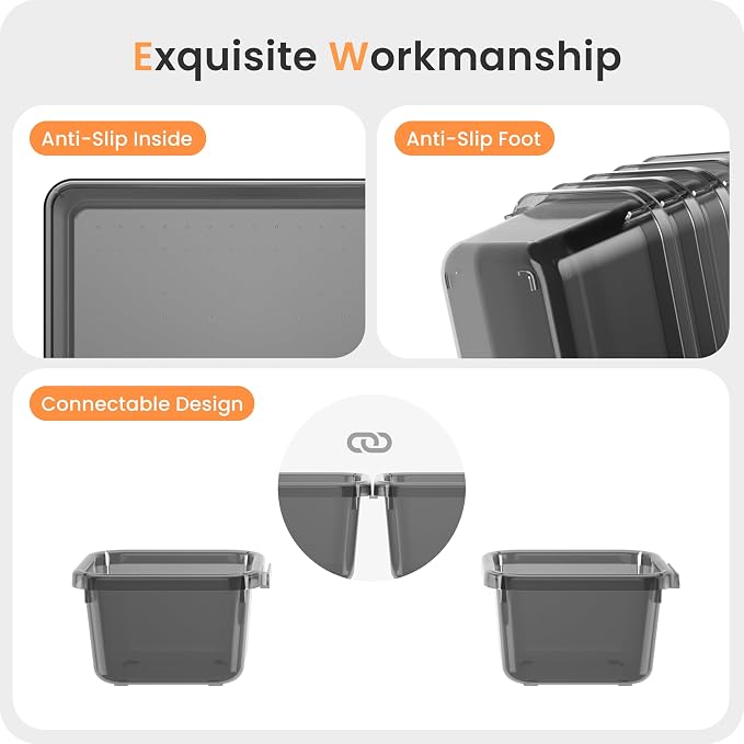 【Military Grade】A-LuGei Drawer Organizer,【】Makeup organizer,【Holds 177 Items】Bathroom Organizers and Storage,Organization and Storage,Desk Drawer Organizer for Vanity【Clear Black】