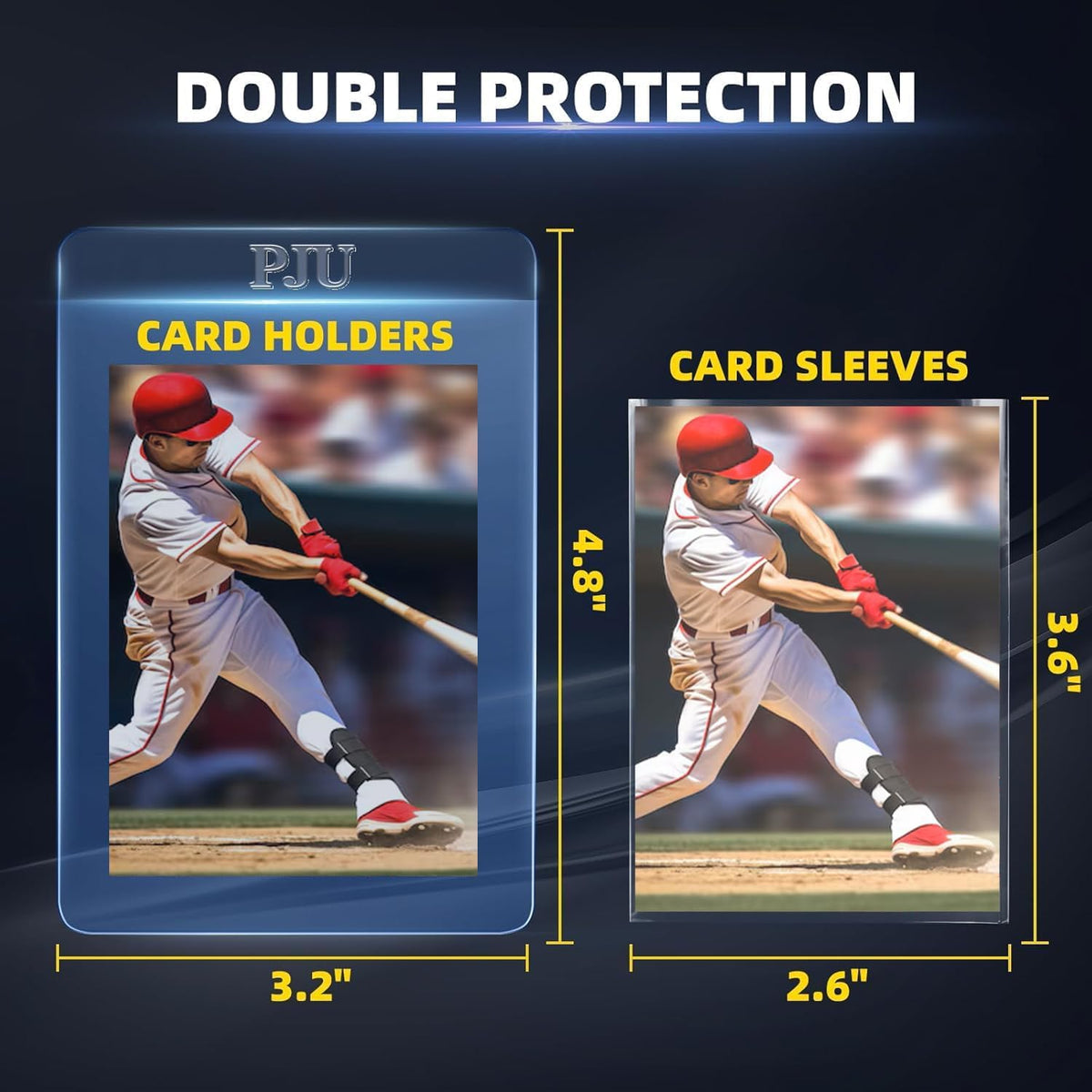 Skiennix Semi Rigid Card Holders & Sleeves - 200ct Protectors for PSA, SGC, BGS, CSG Graded Cards