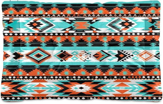 Aztec Navajo Pet Bed Mat for Dog Cat Crate Pad Non-Slip Bottom Design Washable Cushion Padding Pet Sleeping Bed, 36"x24"