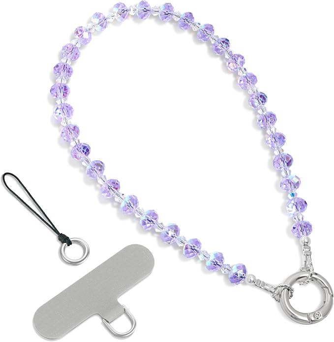 SURPHY Phone Charm, Handmade Beaded Phone Wrist Strap with Tether Tab | Phone Charm Strap, Phone Chain with Premium Metal Buckle, Wrist Strap Fits Cellphone Cases, Wallets, Bags, Keys