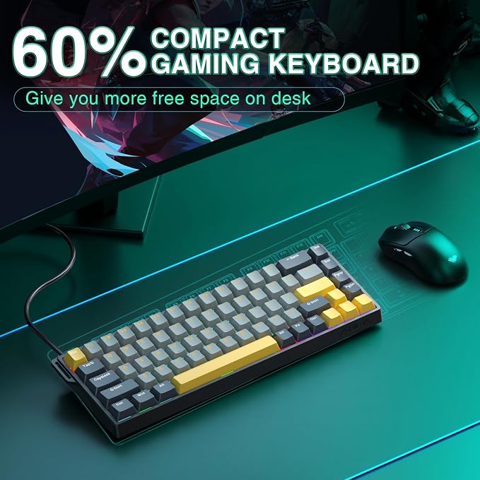 AULA WIN68 HE MAX - Hall Effect Gaming Keyboard with Magnetic Switch, Adjustable Actuation Fast Trigger Mode, 8KHz Polling Rate, RGB Backlit Wired Mechanical Gaming Keyboard 60 Percent
