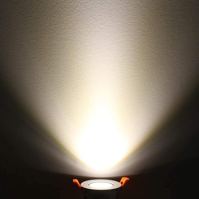 LightingWill 2inch LED Dimmable Downlight, 3W COB Recessed Ceiling Light, Natural White 4000K-4500K, CRI80, 25W Halogen Bulbs Equivalent, Gold (10 Pack)