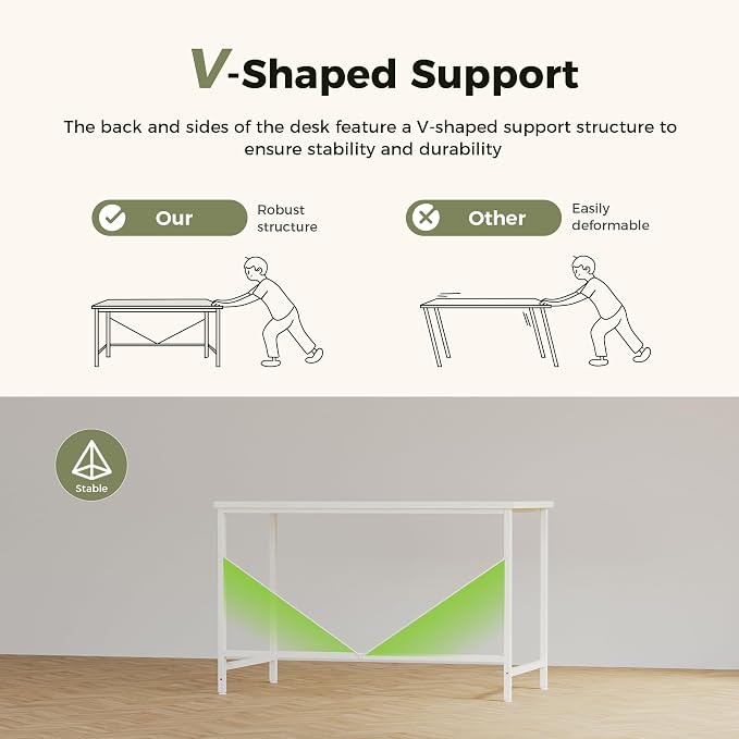 Mericonia 32x16 Inch Computer Desk, 0.6" Thick Small Office Table | Modern Simple Style, Small Study & Writing Table for Home Bedroom Work, White