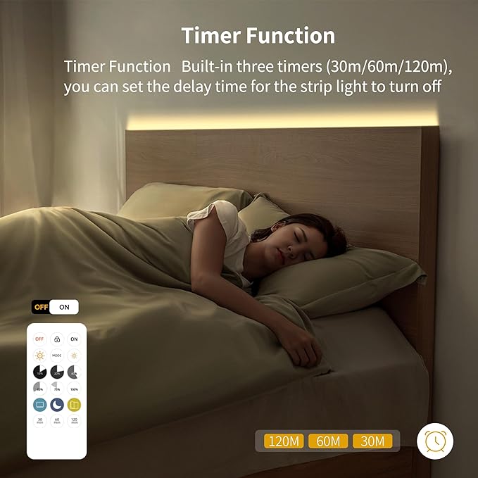 AUZIWECOB LED Strip Lights 9.84ft, Warm White 2700K LED Light Strip, DC24V Tape Light, CRI93+, Bluetooth App Control, Dimmable LED Strips for Bedroom,Cabinet,Living Room.