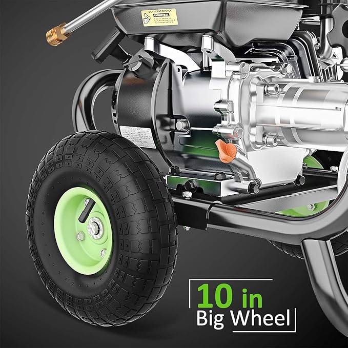 4200PSI Pressure Washer 4.0GPM Gas Power Washer 196CC Gas Powered Washing Machine Commercial High Pressure Washer with 25ft Hose&5 Nozzles for Patio Garden Yard Vehicle,EPA/CARB/ETL