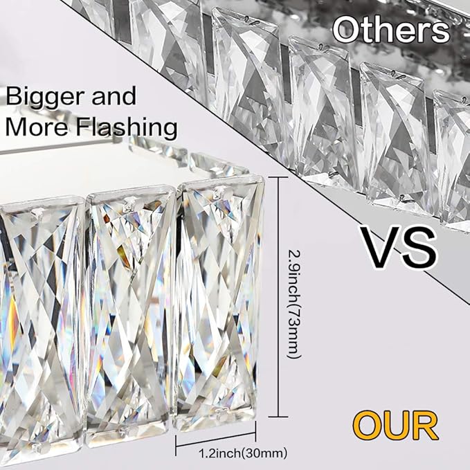 ZUZITO 4 Light Bathroom Vanity Light - Crystal Modern LED Vanity Lights Bar - Chrome Bath Lighting Fixtures Over Mirro