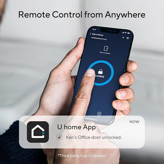 ULTRALOQ 2025 Upgrade Bolt Fingerprint Matter Smart Lock, Fingerprint Keyless Entry Door Lock, Works with Apple Home, Alexa, Google, SmartThings, IFTTT, Built in Matter Over Thread, BHMA Grade AAA