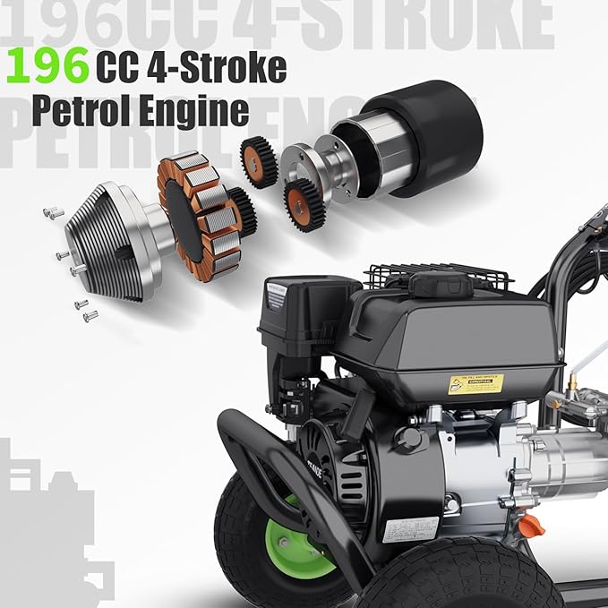 4200PSI Pressure Washer 4.0GPM Gas Power Washer 196CC Gas Powered Washing Machine Commercial High Pressure Washer with 25ft Hose&5 Nozzles for Patio Garden Yard Vehicle,EPA/CARB/ETL