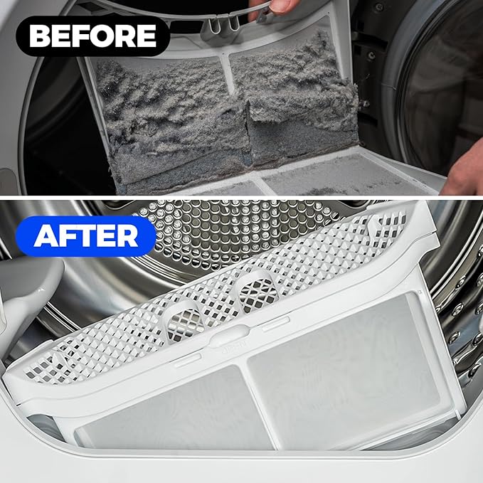 Holikme Dryer Vent Cleaner Kit – Gray Lint Vacuum Attachment | Dryer Vent Vacuum Hose Replacement Parts Reach Deep Inside Vents - Remove Hidden Lint, Speed Drying & Reduce Fire Risk