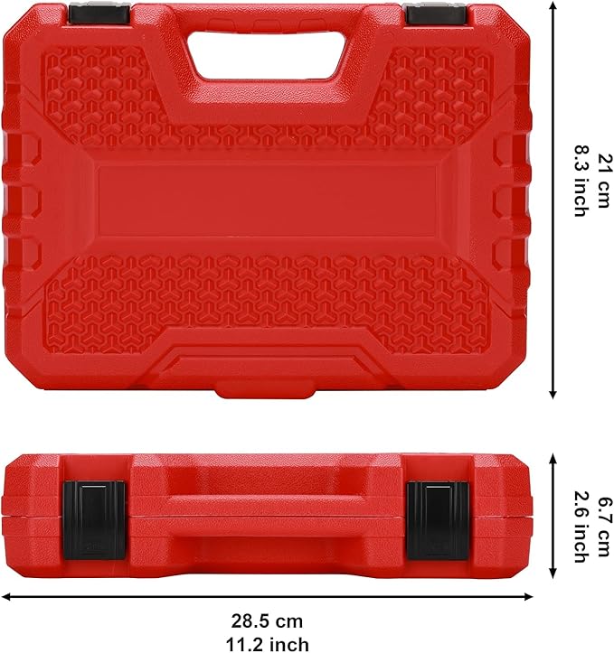 Mayouko 50PCS 1/4 Inch Drive Master Impact Socket Set,Metric/SAE,Deep/Shallow,6 Point,CR-V, 5/32 Inch - 9/16 Inch, 4mm - 15mm