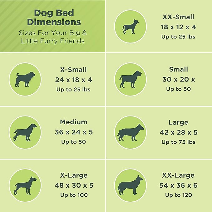 XX-Small - 18 x 12 x 4 - Cactus Premium Organic Hemp Dog Bed - Organic Latex Fill - Removeable Cover