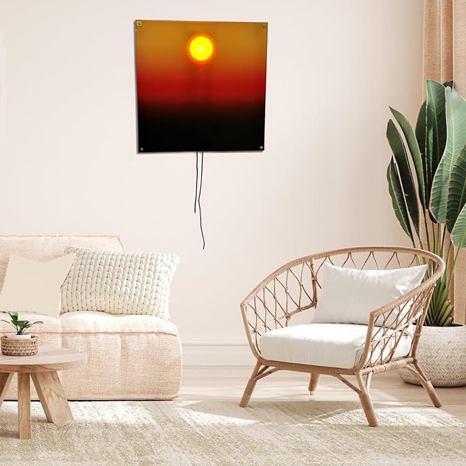 Mindfulness Wall Lamp Features Manual Sun Sunrises Sunset Hanging Light for Serenes Home Atmospheres Acrylic Wall Light