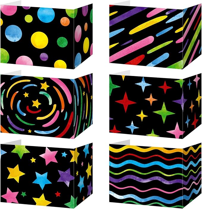 Affrolling 36 Pcs Inspirational Privacy Folders Bulk for Students Cardboard Privacy Boards Desk Divider Panel Waterproof Testing Divider for Classroom Back to School Study Supplies (Chalkboard)