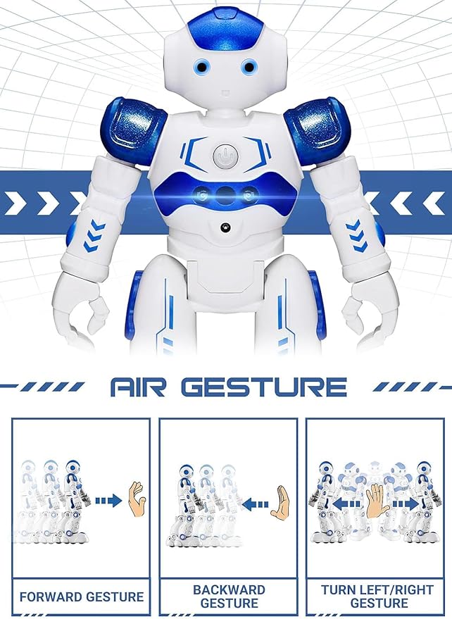 KingsDragon RC Robot Toys for Kids, Gesture & Sensing Programmable Remote Control Smart Robot for Age 3 4 5 6 7 8 Year Old Boys Girls Birthday Gift Present