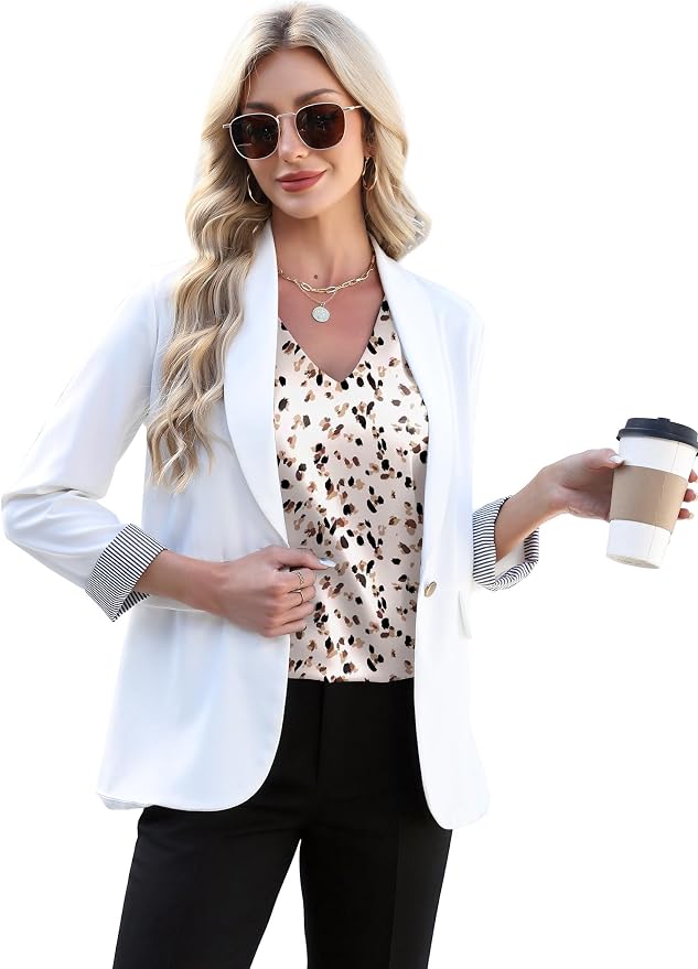 WIHOLL Womens Satin Summer Tops Cap Short Sleeve Blouses V Neck Shirts Business Casual Outfits Fashion Clothing 2026