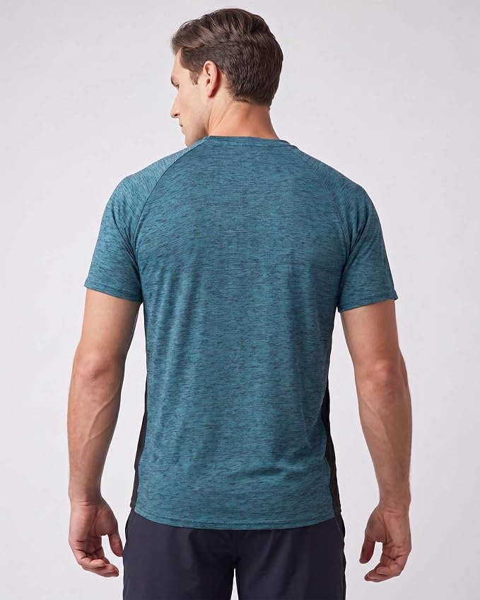 5 Pack Men's Dry Fit V Neck Gym Workout T Shirts Athletic Moisture Wicking | Cooling, Quick Dry, Breathable, Short Sleeve, Exercise, Cycling, Sports, Outdoor, Fitness, Golf, Crossfit, Hiking, Tennis