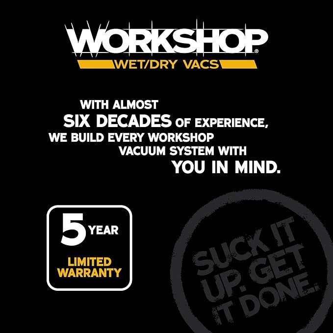 WORKSHOP Wet/Dry Vacs Shop Vacuum WS0400DE 4-Gallon 6.0 Peak HP Portable Wet Dry Vacuum Cleaner with Detachable Leaf Blower, Filters, Bag, Hose and Attachments for Indoor/Outdoor Cleaning and Blowing